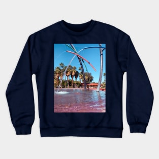 Colorful fountain in downtown Palm Springs Crewneck Sweatshirt